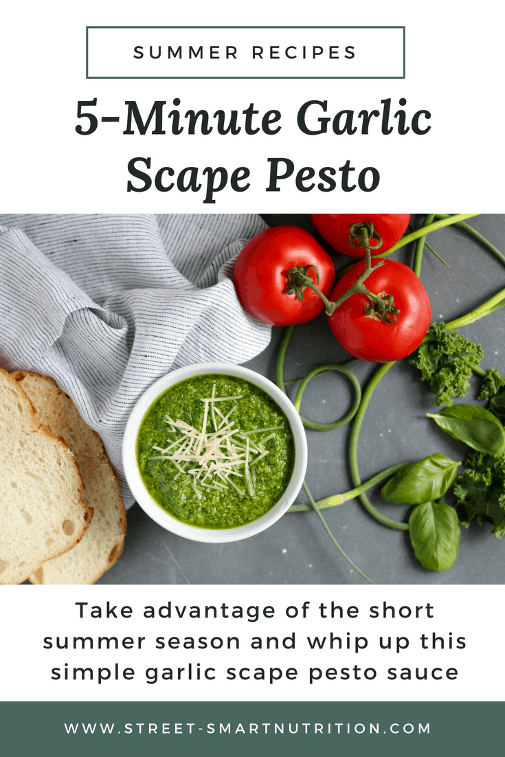 Homemade Garlic Scape Pesto