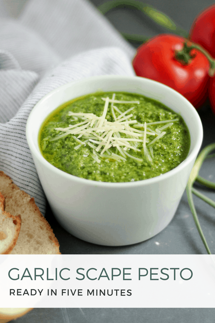 Homemade Garlic Scape Pesto