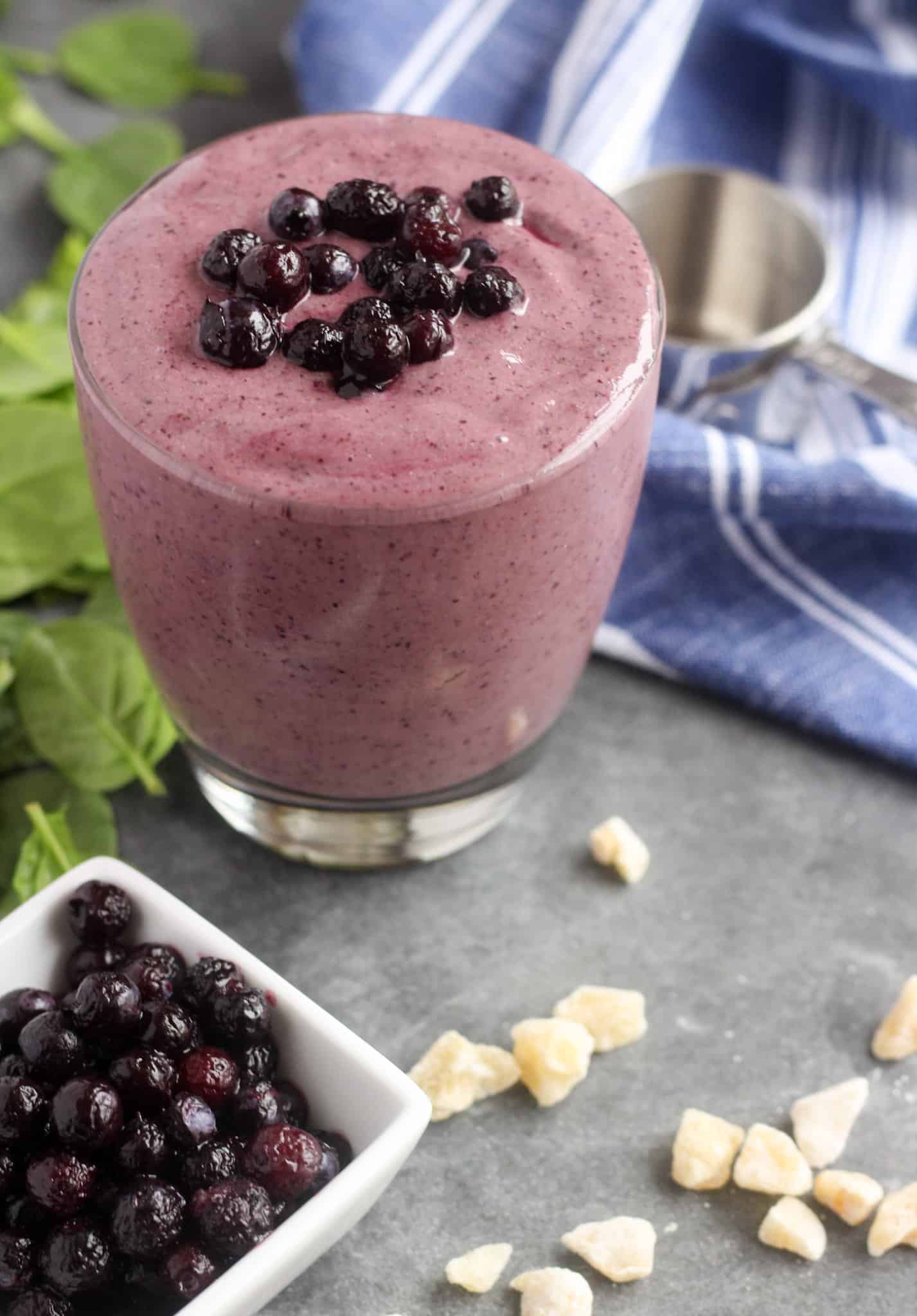 Wild Blueberry Ginger Peach Smoothie | National Dairy Month is celebrated every June and this collection features some of the best recipes with dairy! See 30+ creative ways to cook with dairy