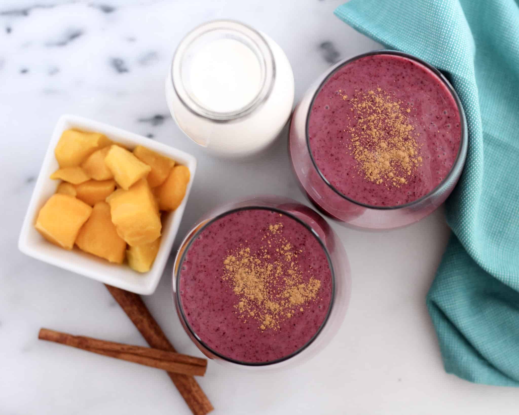 Try this Wild Blueberry Mango Lassi for a refreshing twist to #WildYourSmoothie 