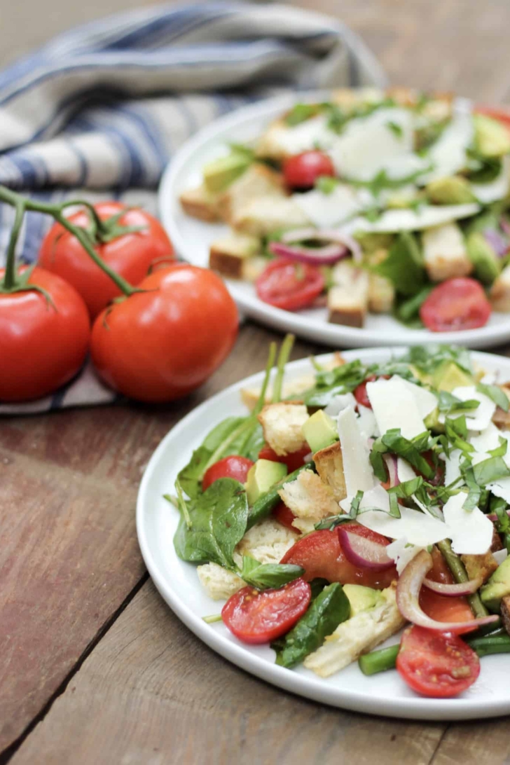 Spring Greens Panzanella Salad