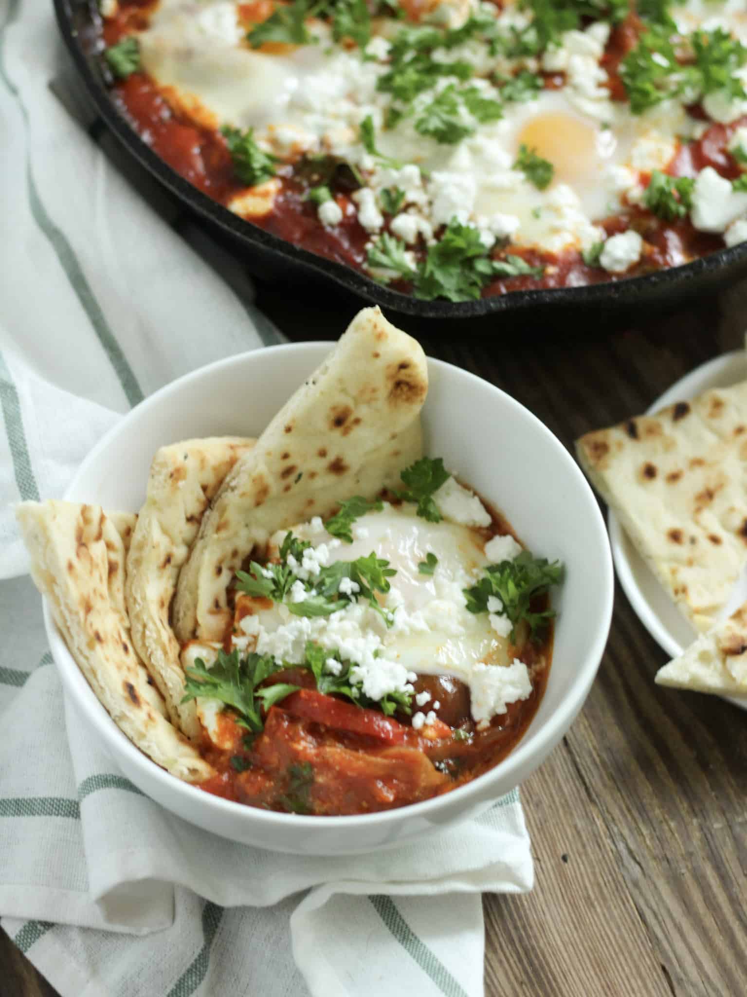 Shakshuka with Marinara Sauce is easy to make at home with familiar ingredients. Learn how with this step by step recipe