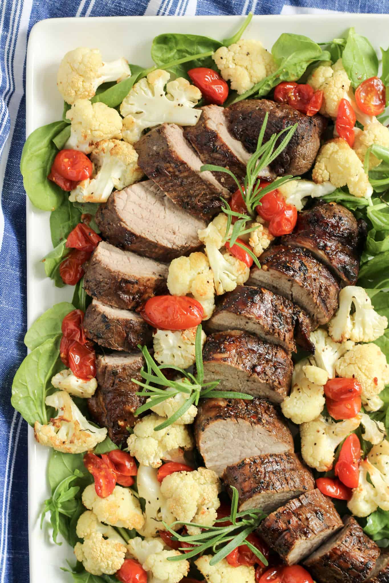 Red, White, and Blueberry Balsamic Glazed Pork Tenderloin