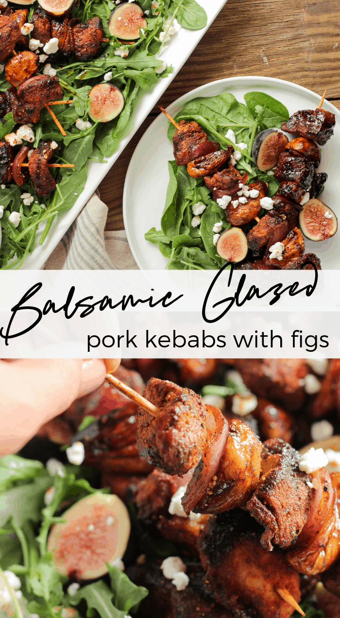 Glazed pork kebabs are a treat on the grill and surprisingly simple to make! Enjoy these Glazed Pork Tenderloin Kebabs with Figs this summer