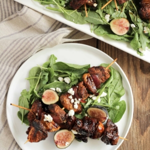 Glazed Pork Tenderloin and Fig Kebabs