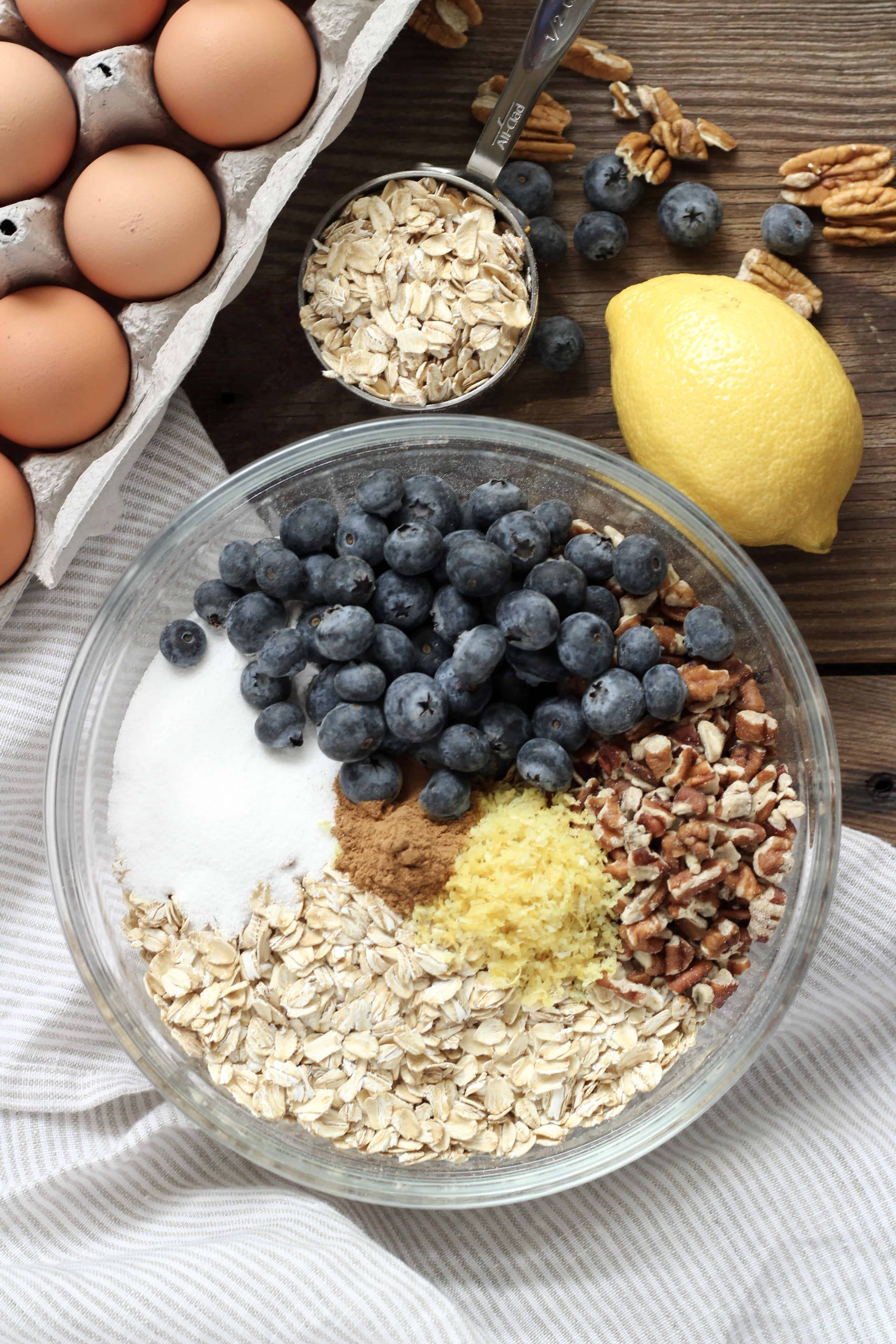 Blueberry Lemon Baked Oatmeal