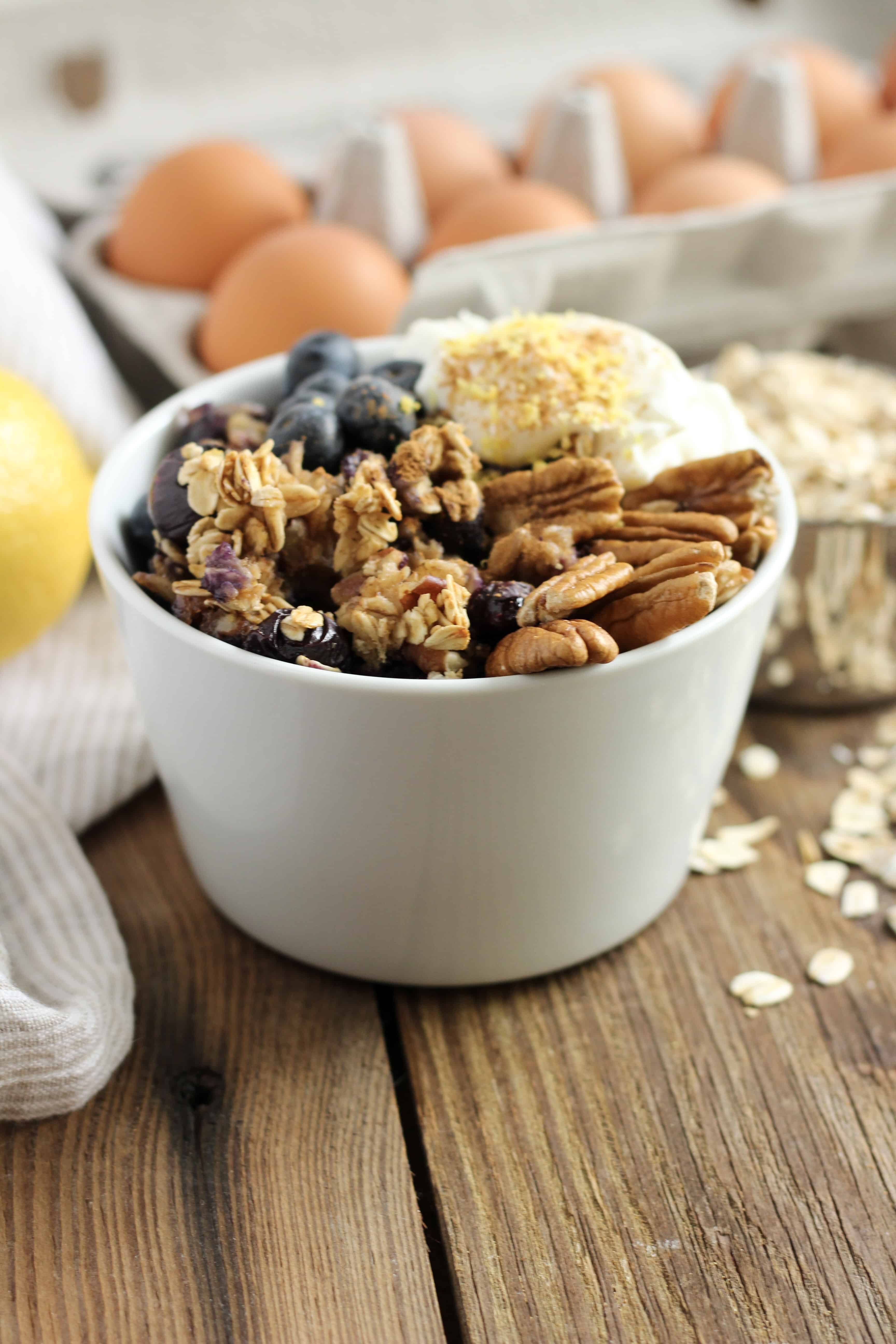 Lemon Blueberry Baked Oatmeal Cups