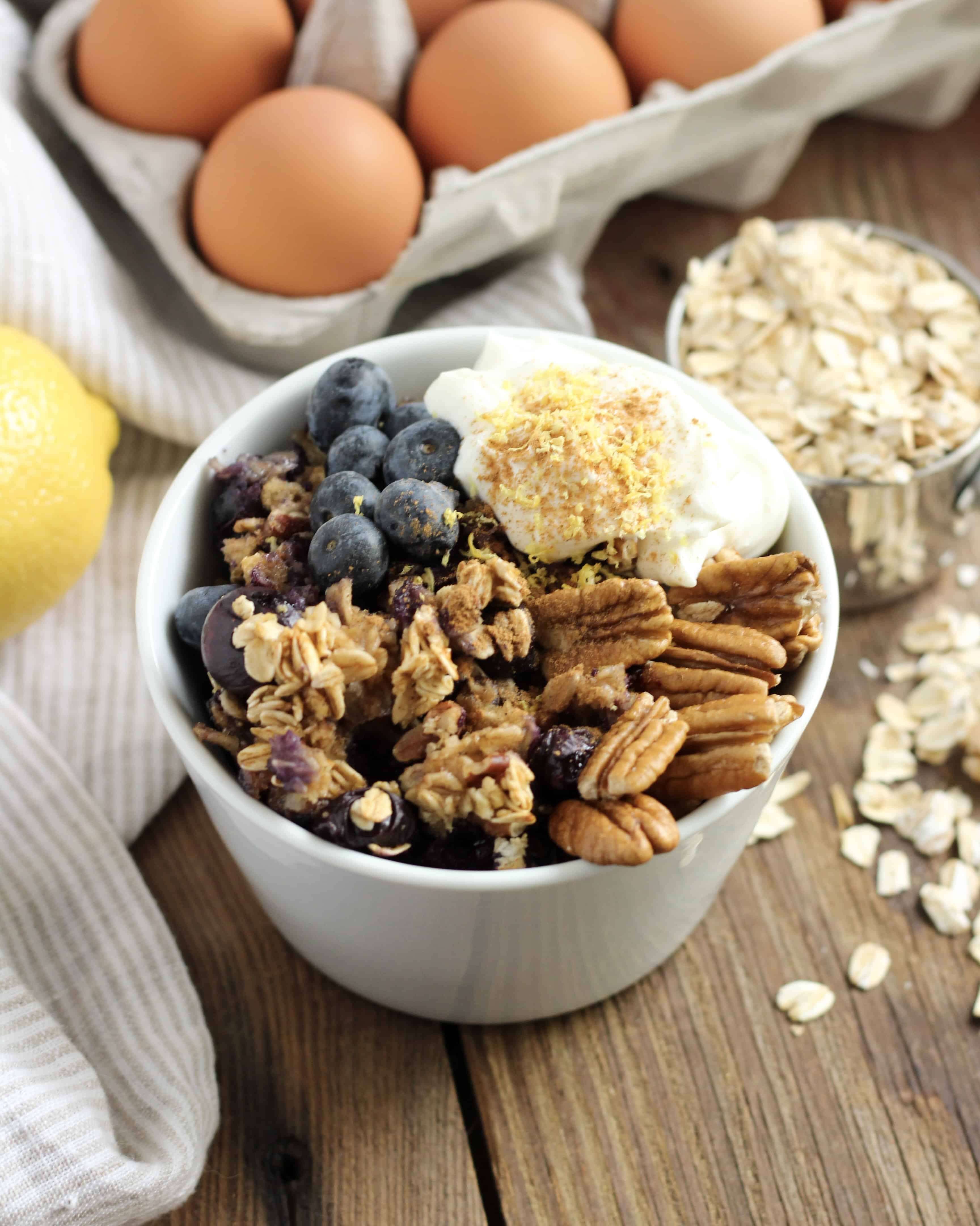 Blueberry Lemon Baked Oatmeal Cups