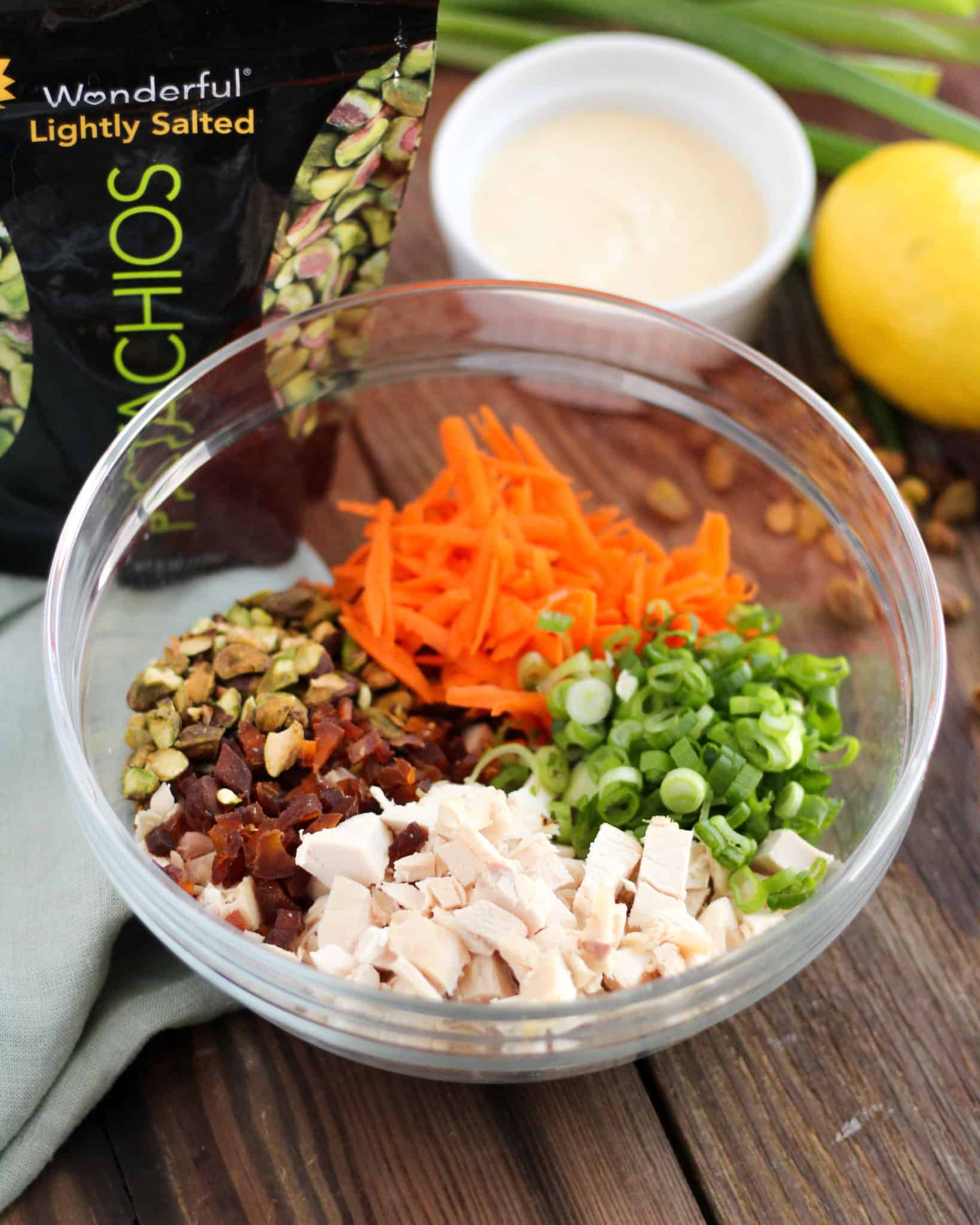 Curried Pistachio Chicken Salad ingredients
