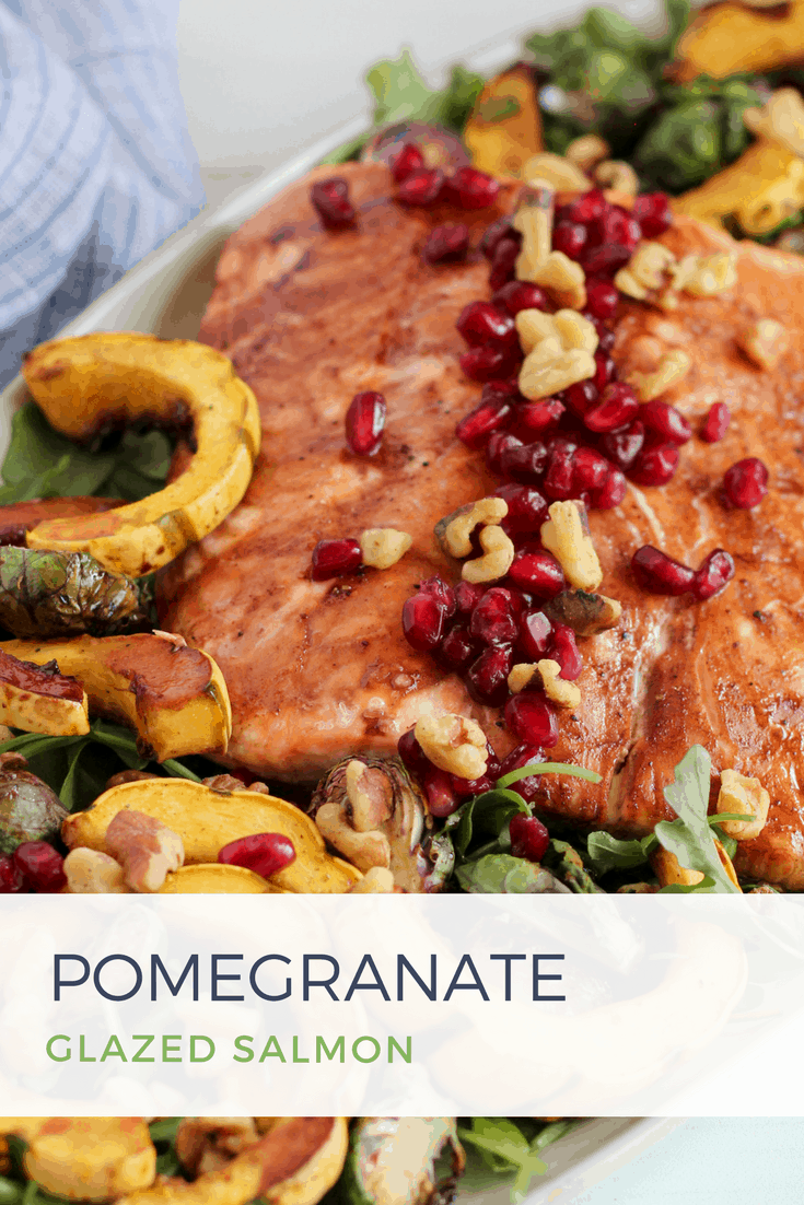 Pomegranate Glazed Salmon with Roasted Veggies