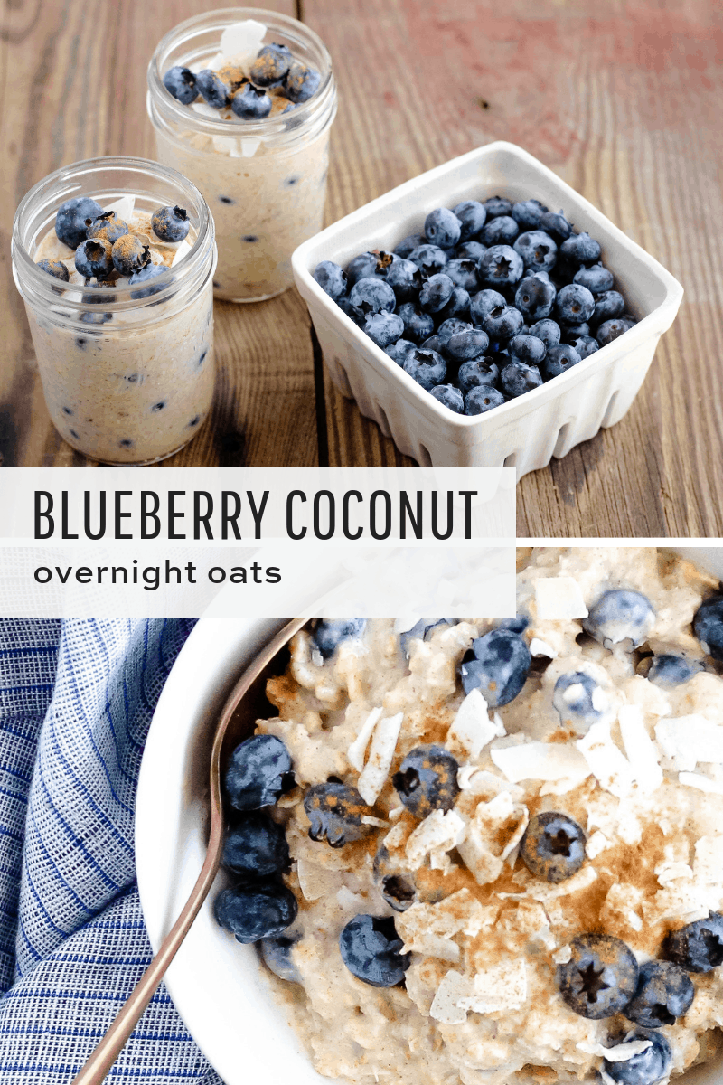 Blueberry Coconut Overnight Oats with kefir are an easy meal prep option for quick breakfasts using oats. Just chill overnight for a quick breakfast 