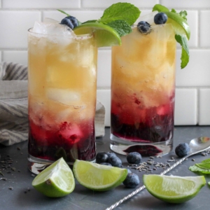 Blueberry Lemonade Mojitos with Lavender