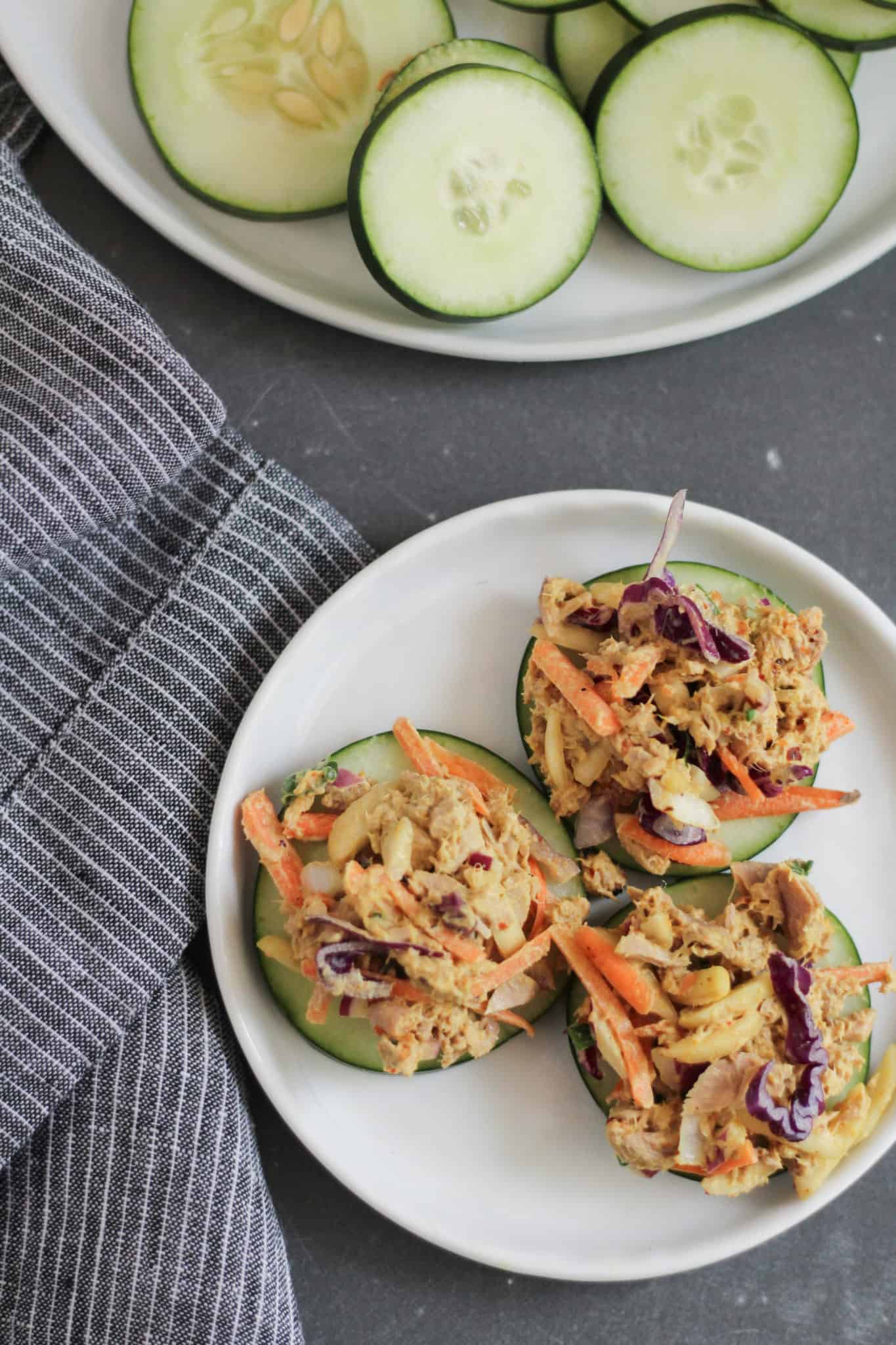 Crunchy Curried Tuna Salad Snackers