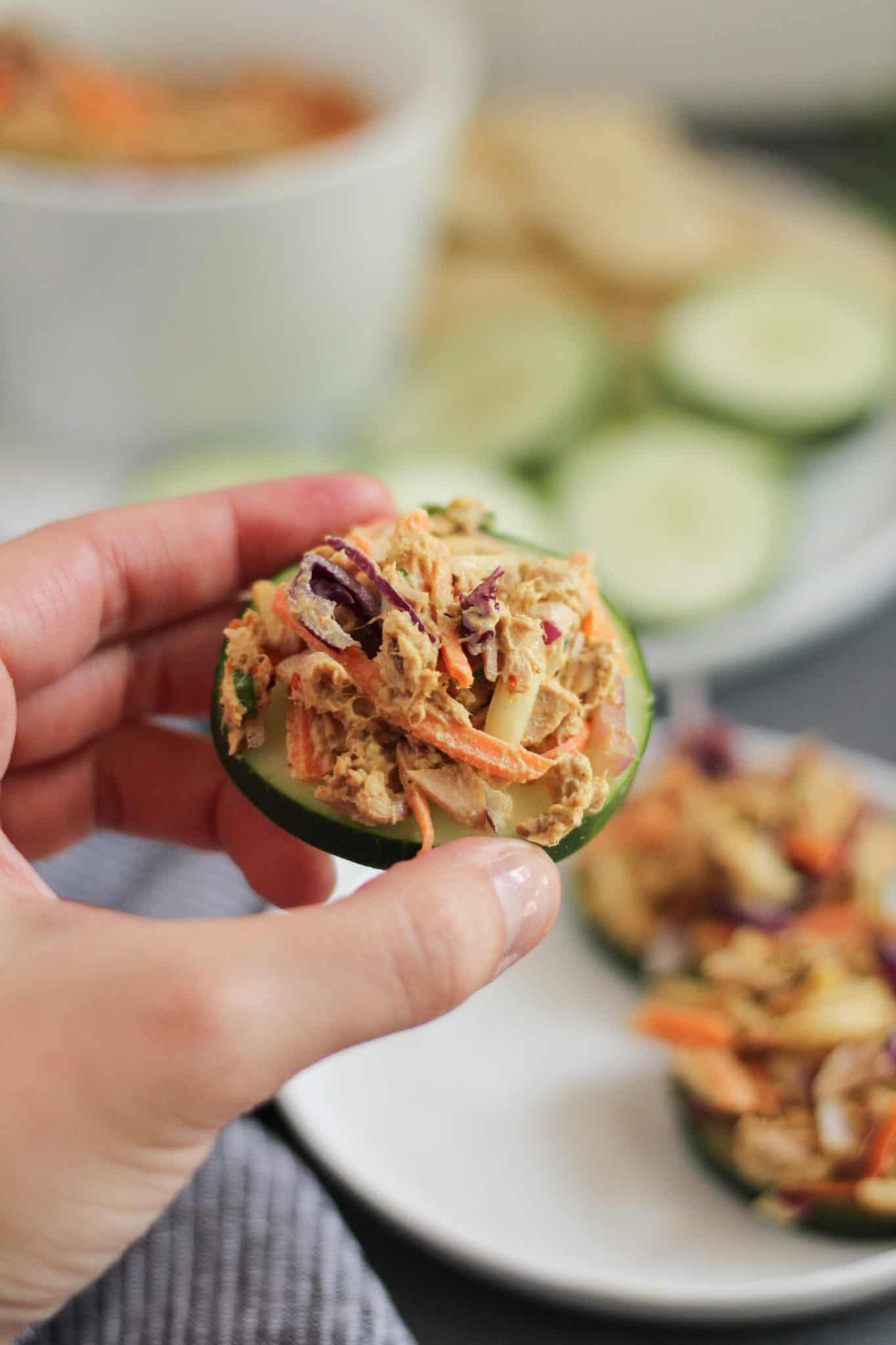 Crunchy Curried Tuna Salad Snackers