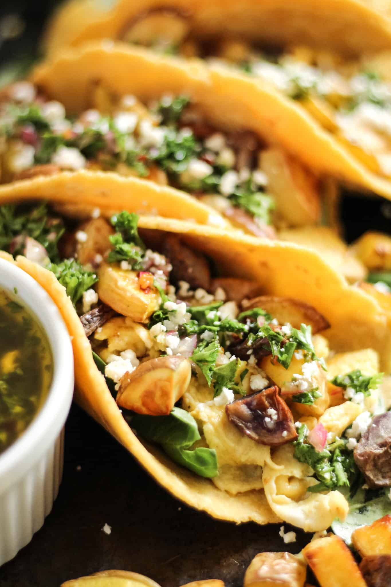 Chimichurri Potato Breakfast Tacos - the perfect way to refuel and recover using the great taste and nutrition of potatoes