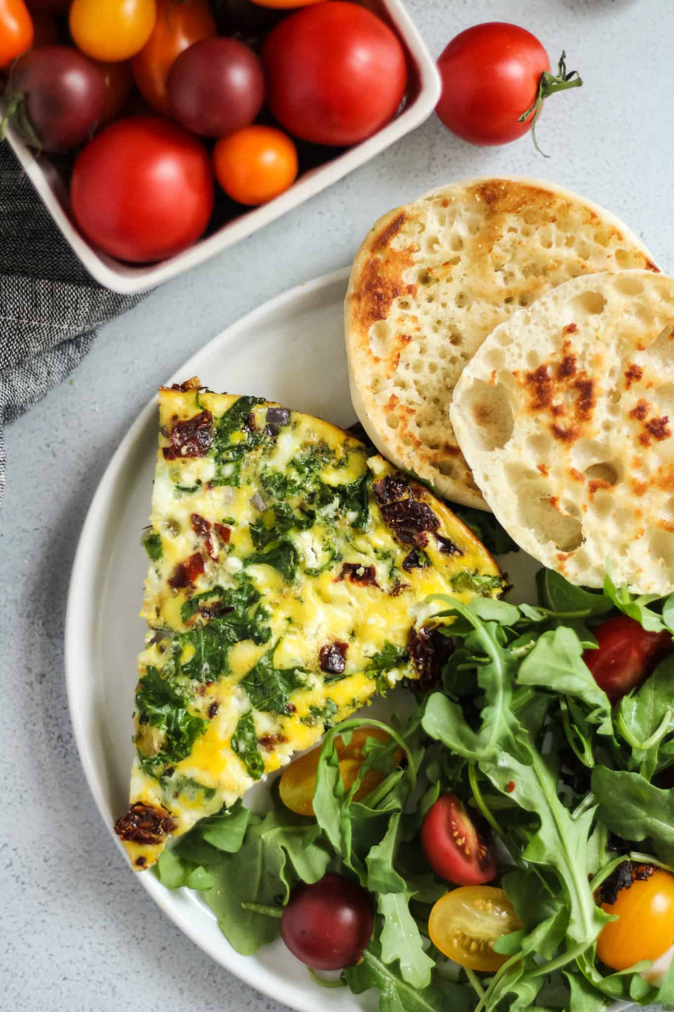 Add this Sun-Dried Tomato and Kale Frittata to your breakfast or brunch menu - plus, learn about the nutrition benefits of eggs!