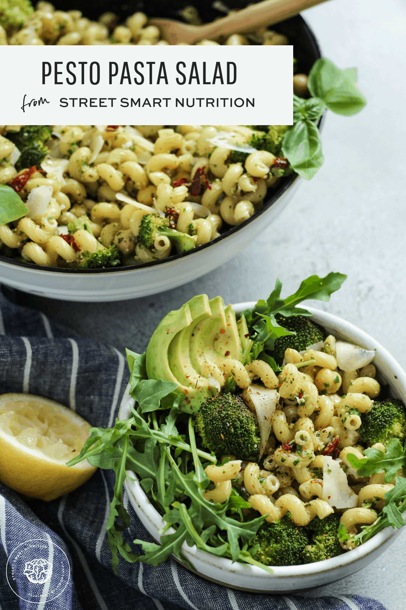 Easy Pesto Pasta Salad with Sun-Dried Tomatoes - an easy pasta salad with no mayo!