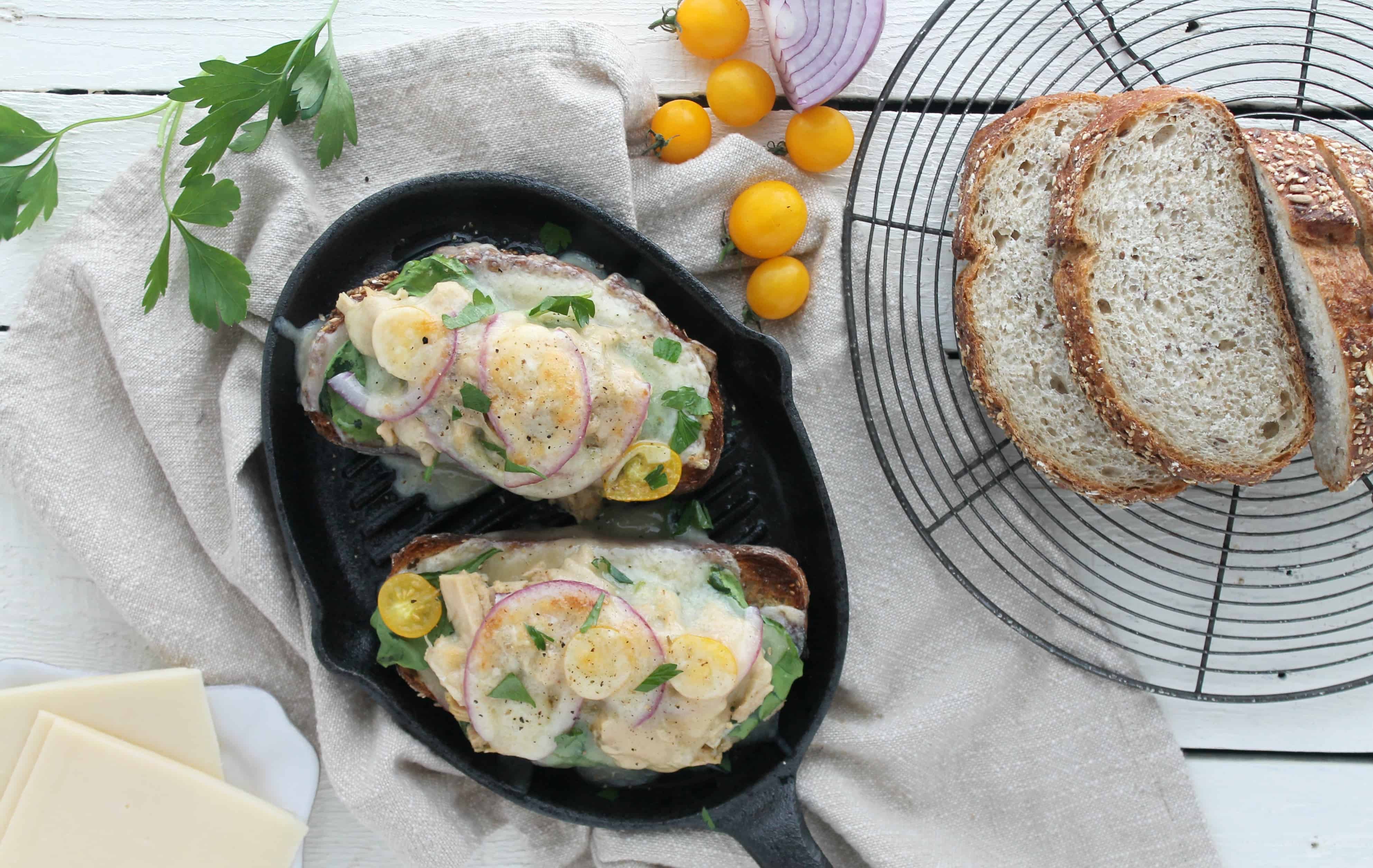 Find this Cheddar Pesto Tuna Melt and more in this recipe roundup for Seafood Nutrition Month on the Street Smart Nutrition Blog in partnership with Seafood Nutrition Partnership