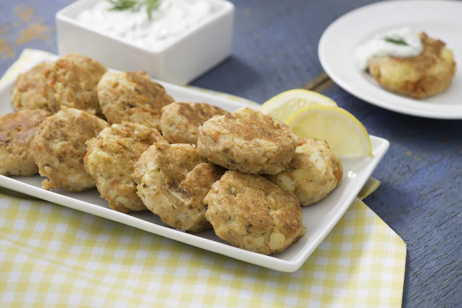 Find these Salmon Cakes and more in this recipe roundup for Seafood Nutrition Month on the Street Smart Nutrition Blog in partnership with Seafood Nutrition Partnership