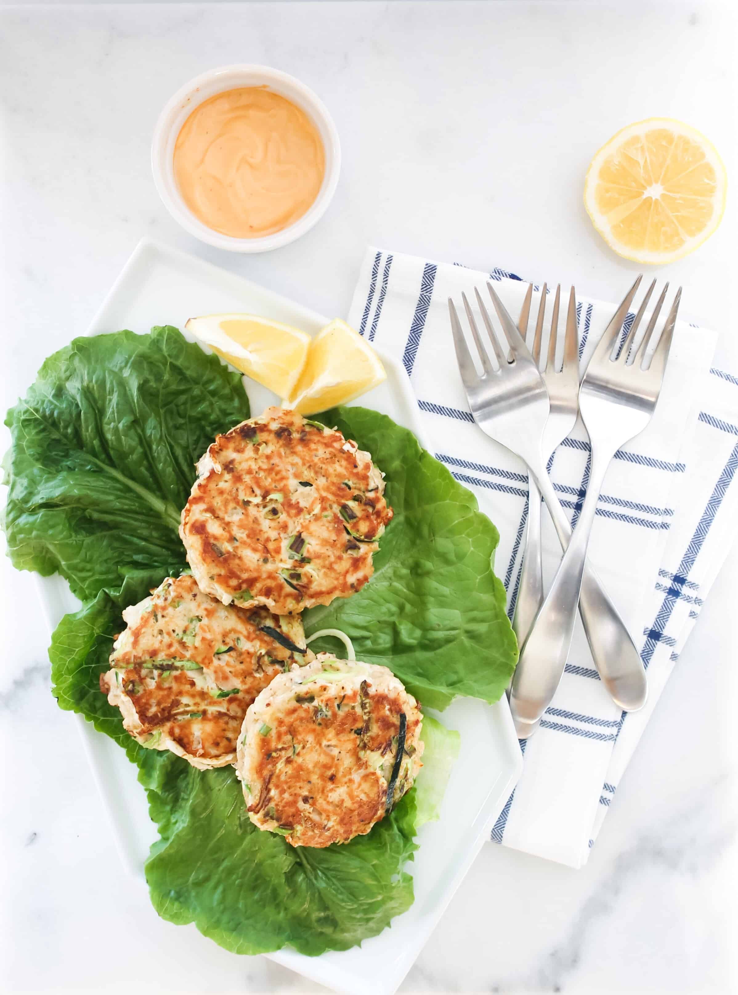 Find these Zucchini Tuna Cakes and more in this recipe roundup for Seafood Nutrition Month on the Street Smart Nutrition Blog in partnership with Seafood Nutrition Partnership