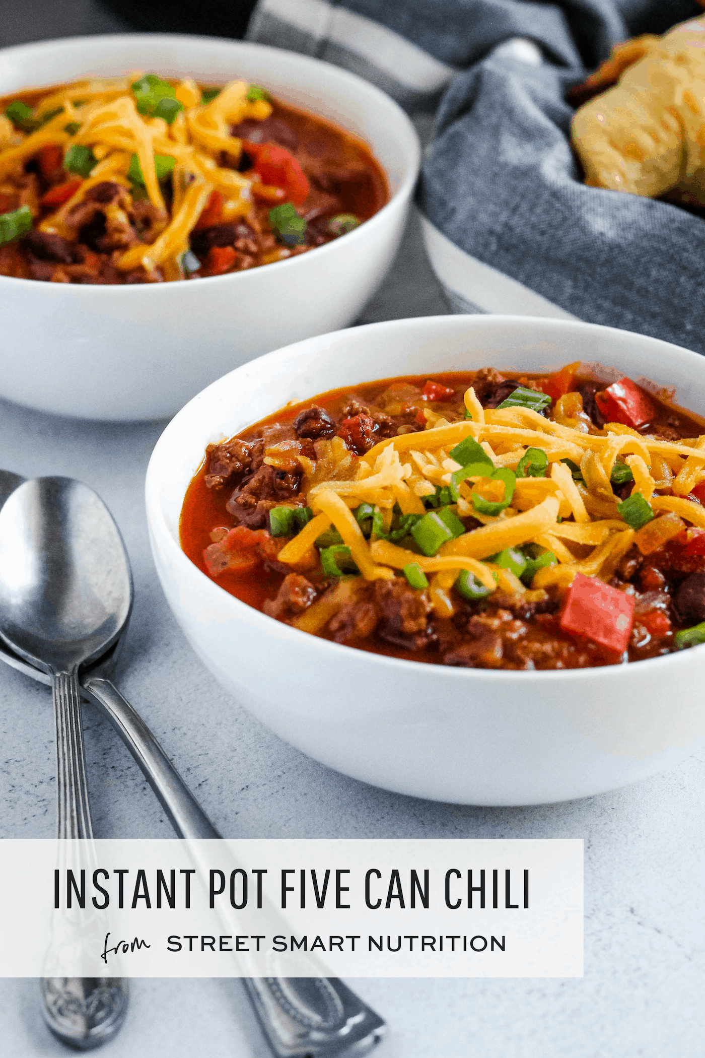 Make this easy Five Can Chili in your Instant Pot for a quick, hearty meal this winter