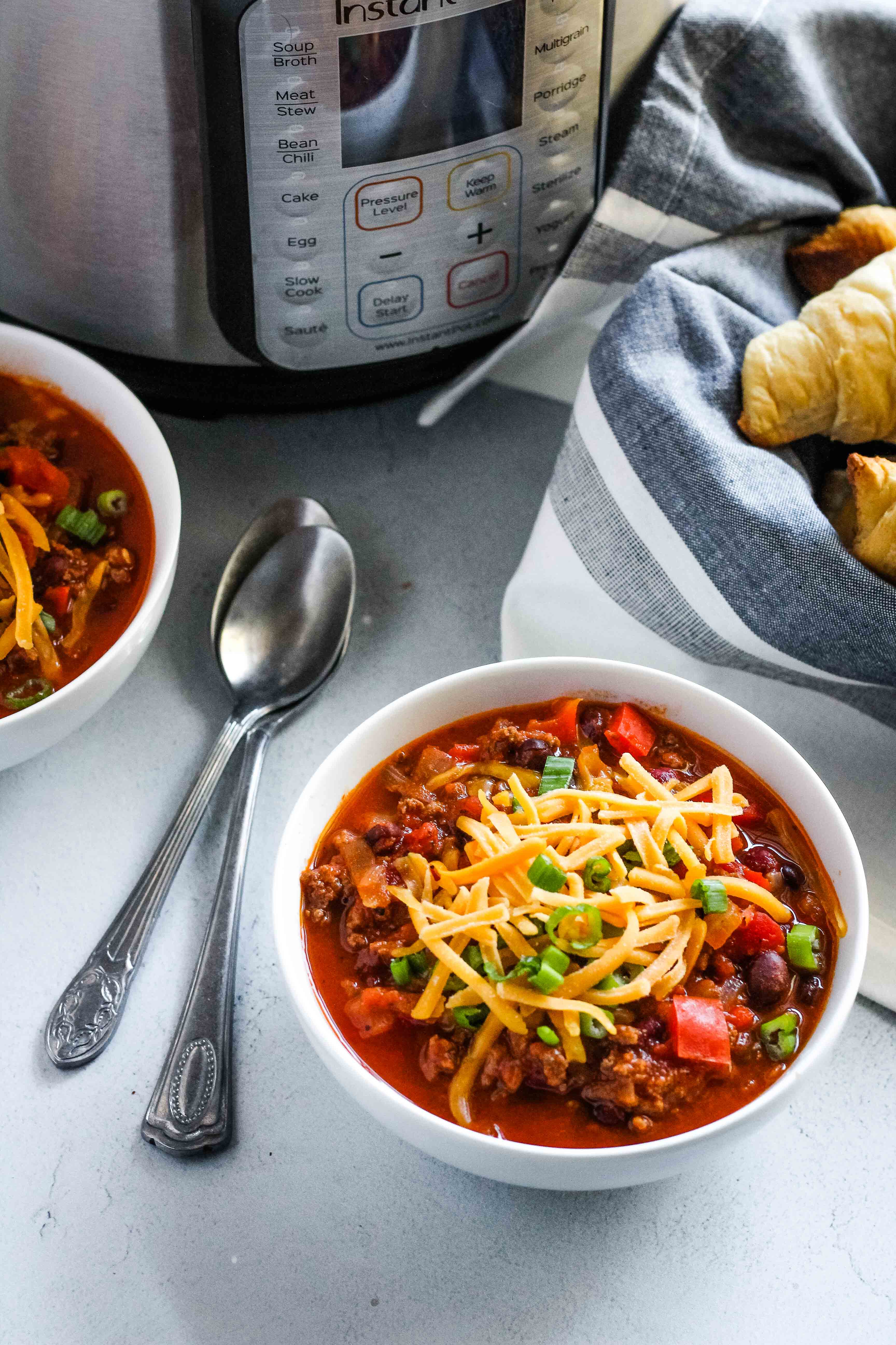 Make this easy Five Can Chili in your Instant Pot for a quick, hearty meal with beef nutrition