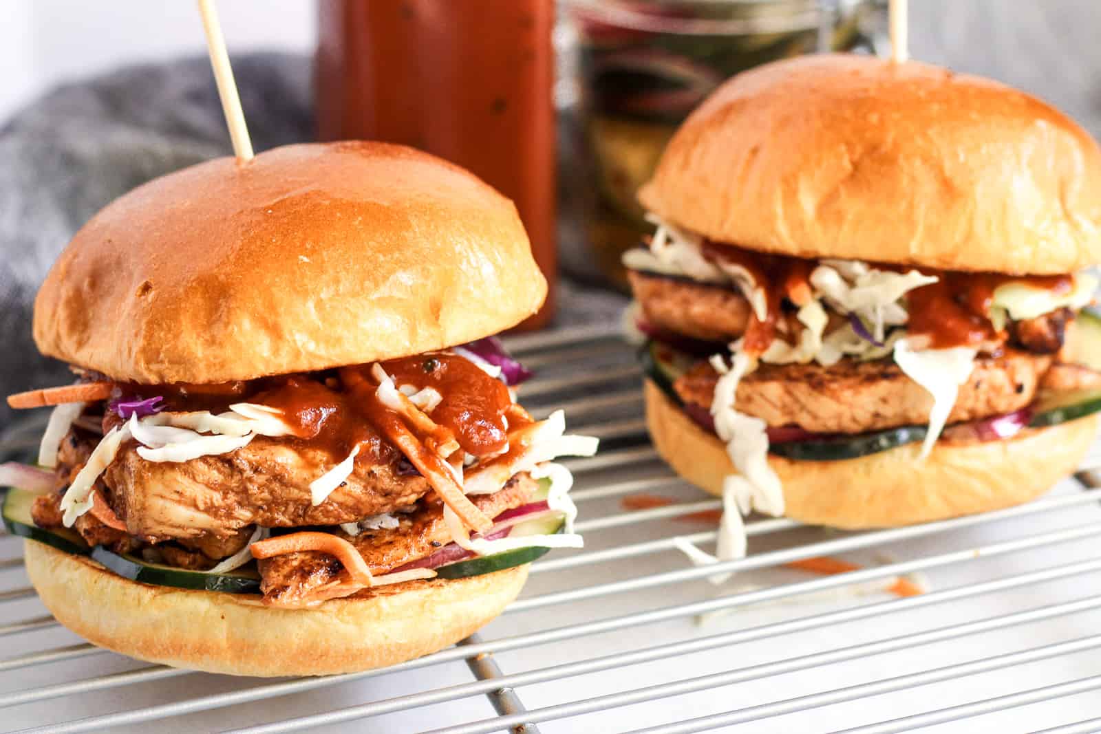 This fast pork recipe for Gochujang Pork Sandwiches is spicy, hearty, and easy. Enjoy this easy pork recipe using Smithfield Prime Fresh Pork | Street Smart Nutrition