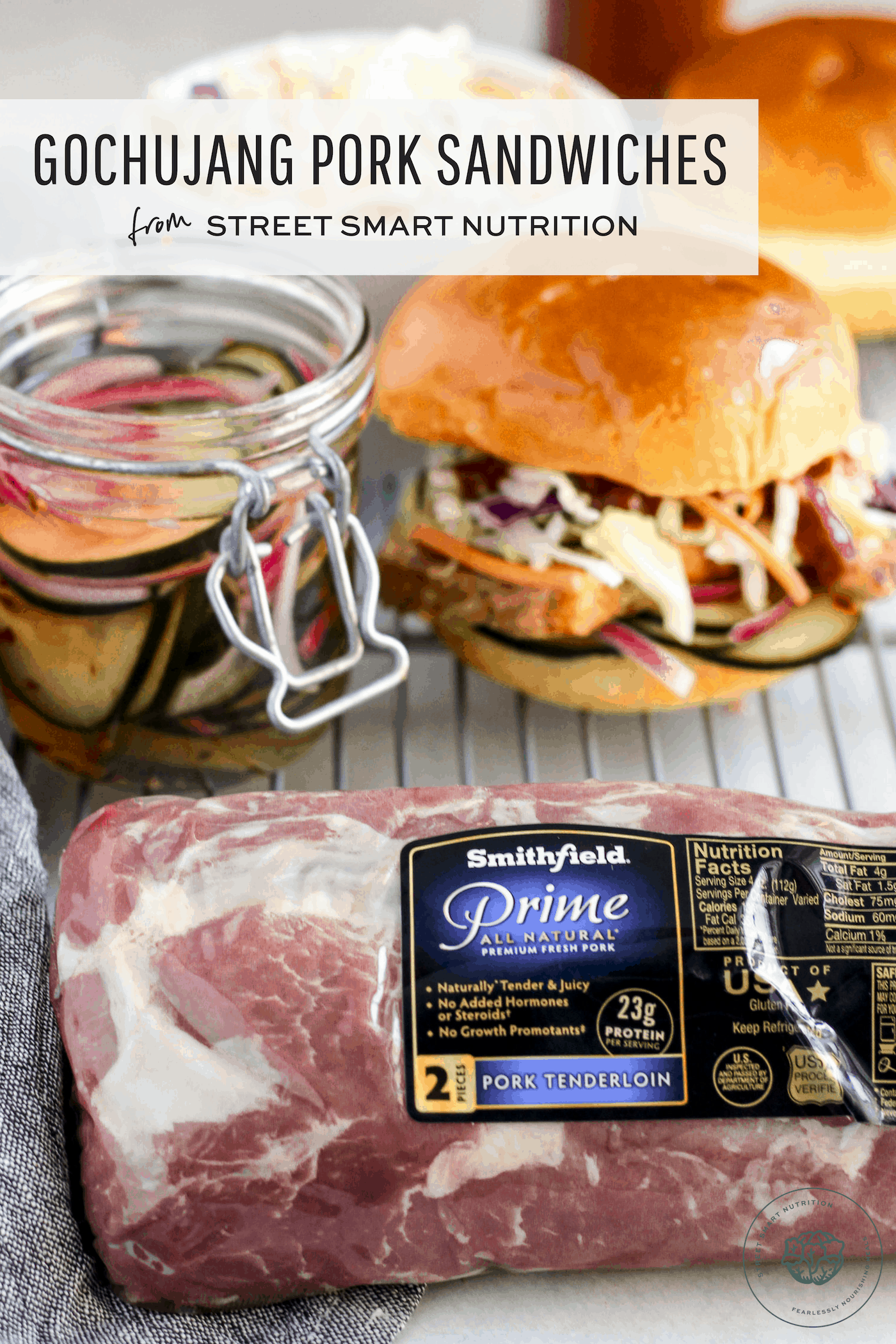 Gochujang Pork Sandwiches | Shake things up with this hearty sandwich from Street Smart Nutrition!