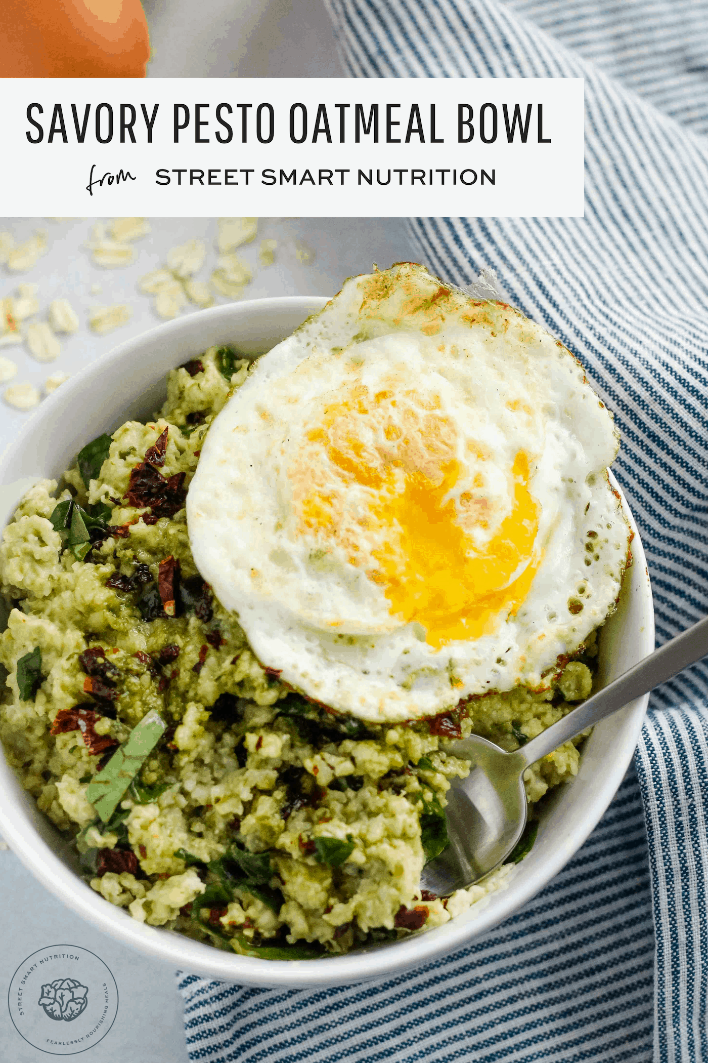 Savory Oatmeal Pesto Bowl