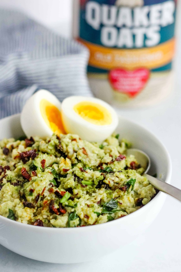 Savory Oatmeal Pesto Bowl