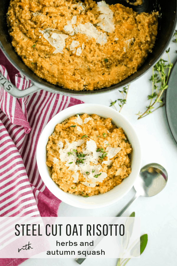 Steel Cut Oat Risotto with Herbs and Autumn Squash