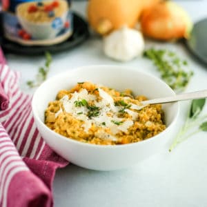 Steel Cut Oat Risotto with Herbs and Autumn Squash