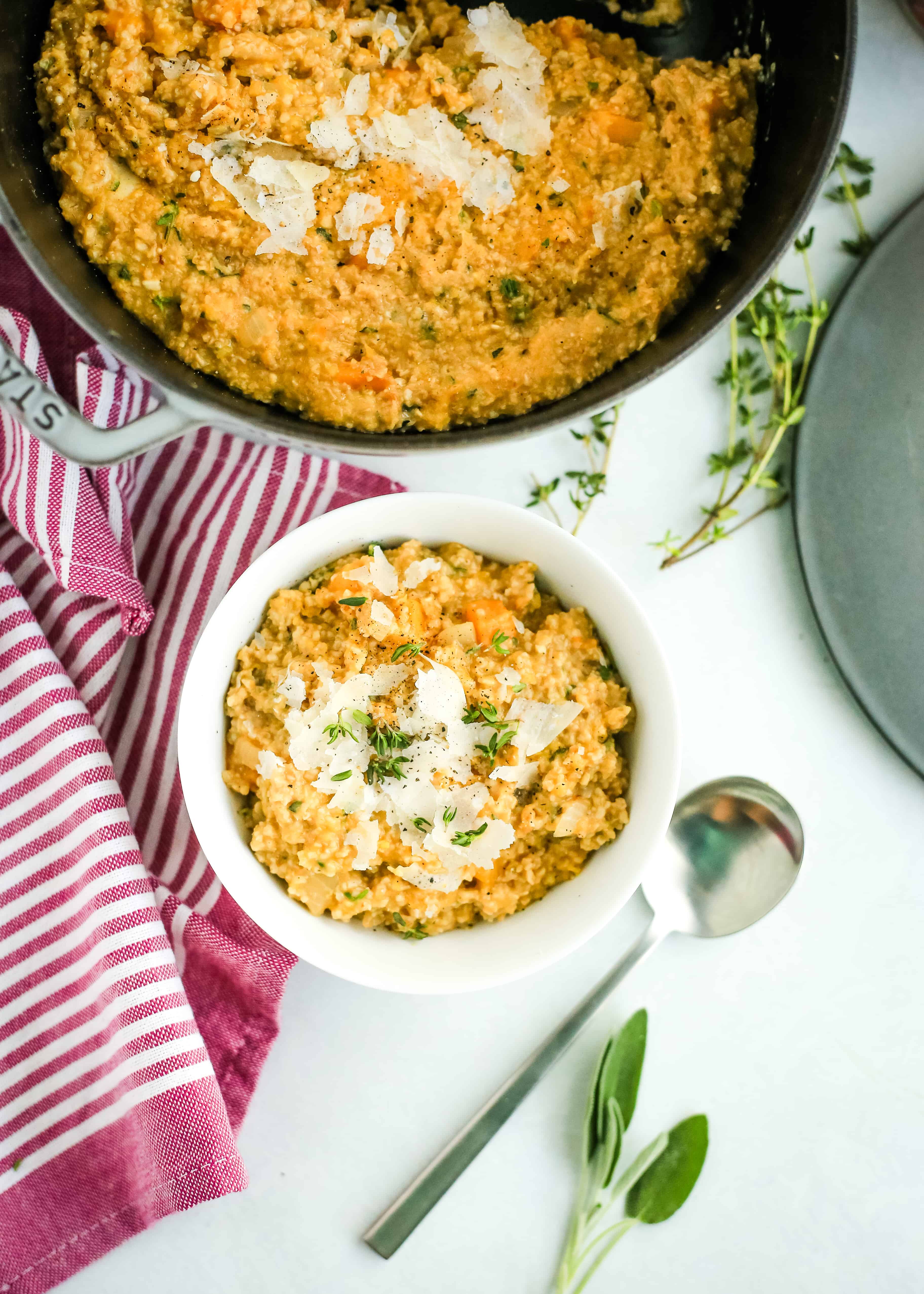 Steel Cut Oat Risotto with Herbs and Autumn Squash