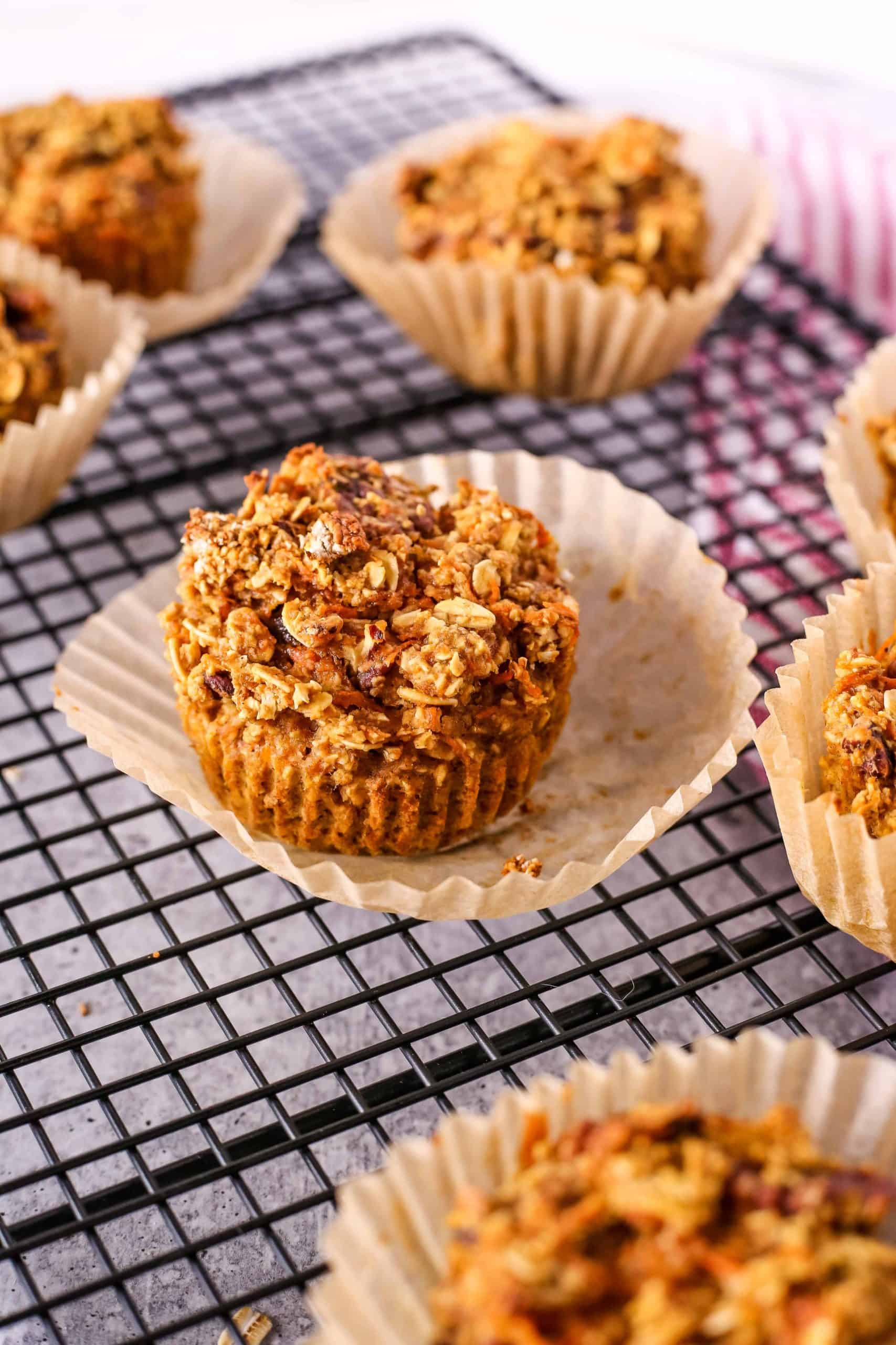 Spiced Carrot Cake Oat Muffin