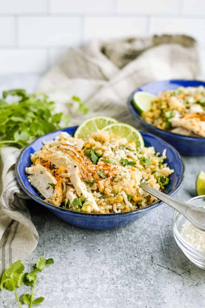 Esquites-Inspired Mexican Street Corn & Rice Bowls