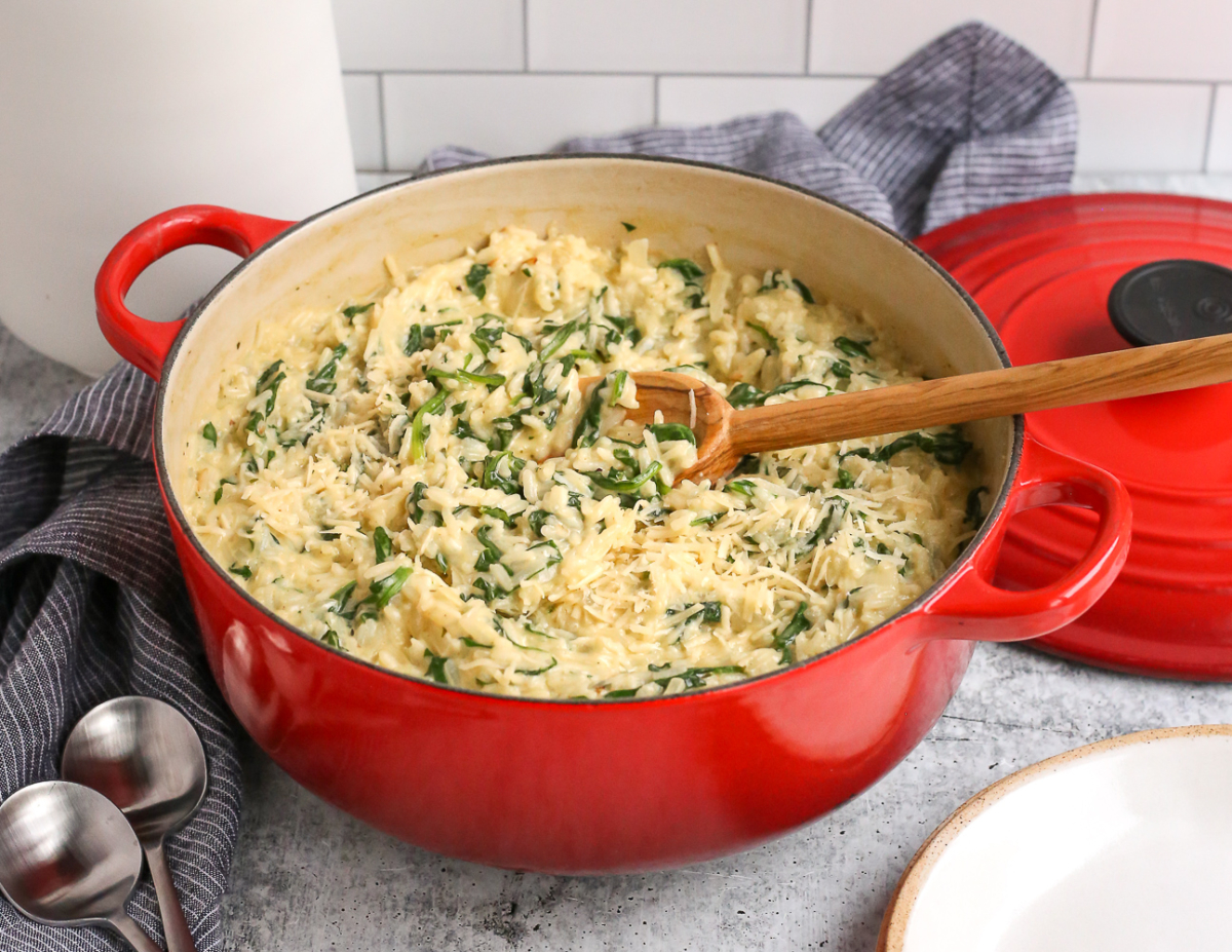 Easy Rice Side Dish OnePot Creamy Spinach Rice