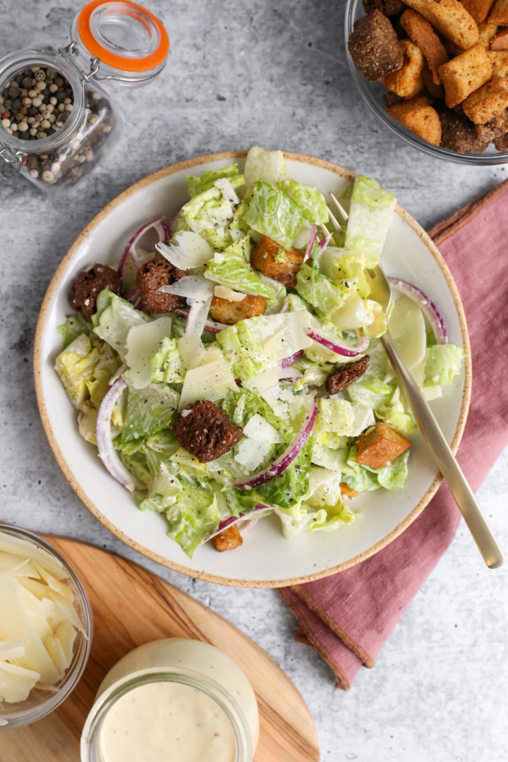 CraveWorthy Caesar Salad with Easy Homemade Dressing