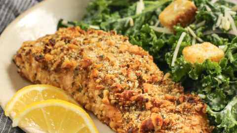 Walnut Crusted Salmon (Sheet Pan or Air Fryer)