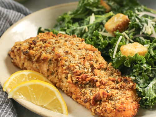 Walnut Crusted Salmon (Sheet Pan or Air Fryer)