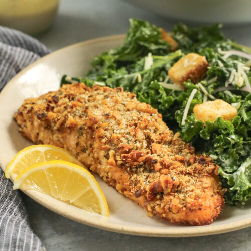 Walnut Crusted Salmon (Sheet Pan or Air Fryer)