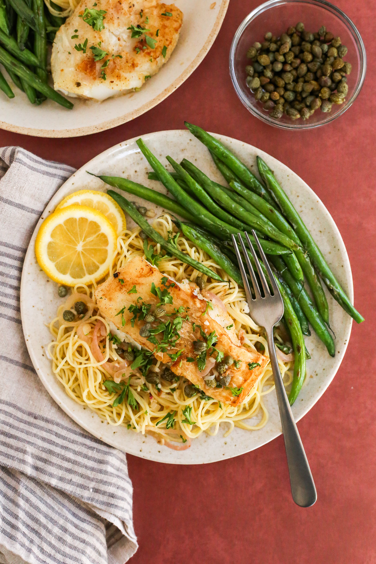 Cod Piccata with Angel Hair Pasta (Easy Fish Recipe)