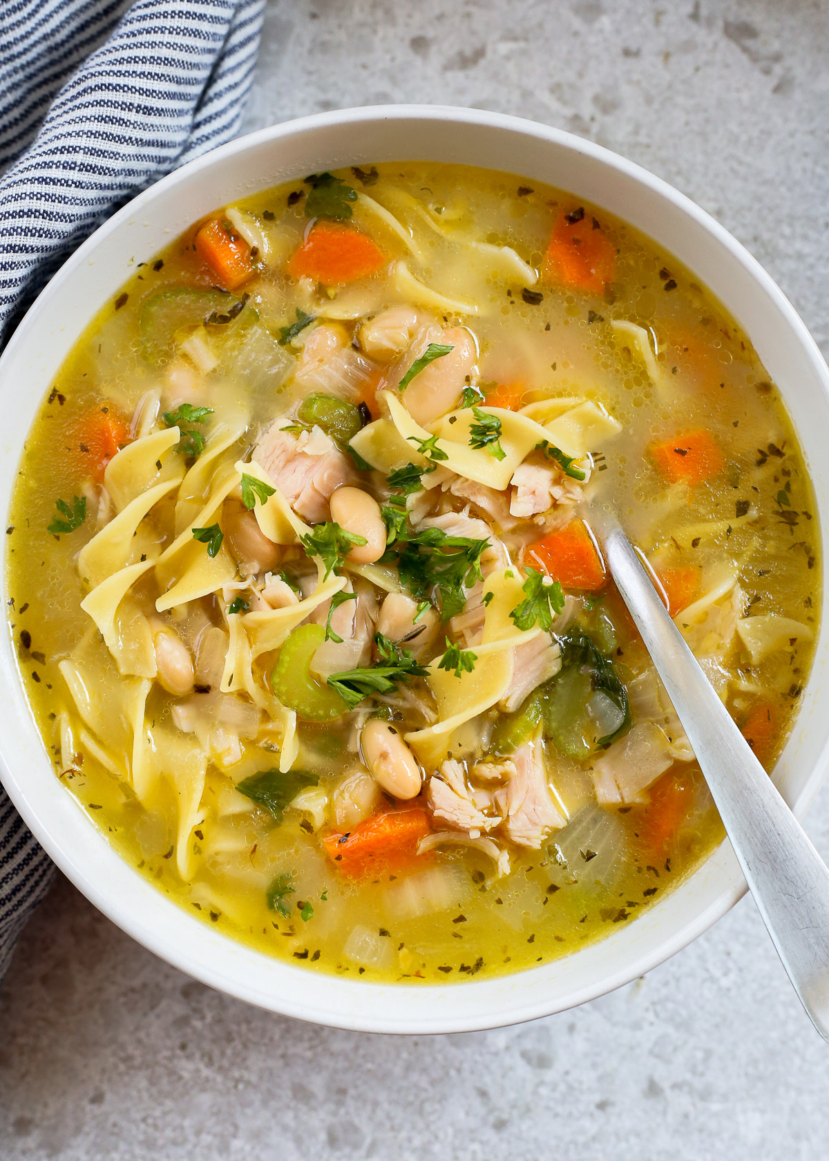 Leftover Turkey Noodle Soup on the Stovetop